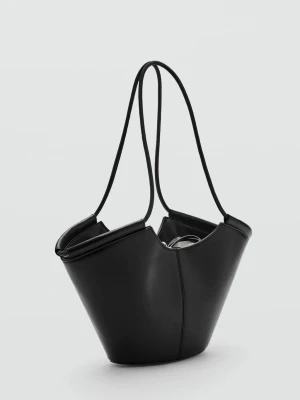 MANGO - Torebka na ramię w stylu shopper czarny - Rozmiar uniwersalny - Kobieta