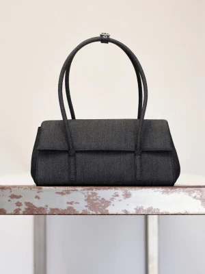 MANGO - Torebka na ramię z denimu ciemnoniebieski - Rozmiar uniwersalny - Kobieta