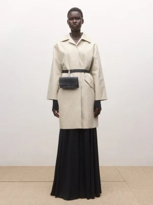 MANGO - Trencz  z kieszeniami 100% bawełna jasny / pastelowy szary - - Kobieta