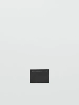 MANGO - Wizytownik efekt saffiano czarny - Rozmiar uniwersalny - Kobieta