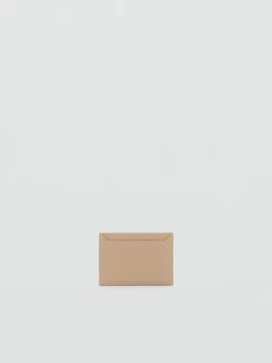 MANGO - Wizytownik efekt saffiano waniliowy - Rozmiar uniwersalny - Kobieta