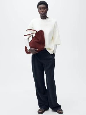 MANGO - Zamszowa torba shopper burgund - Rozmiar uniwersalny - Kobieta
