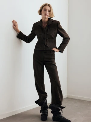 MANGO - Zamszowe kozaki z klamrami ciemnoszary - - Kobieta