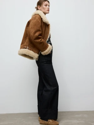 Zamszowe mokasyny w stylu marynarskim piaskowy - Kobieta - - MANGO