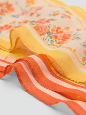 MANGO - Zestaw 2 apaszek w kwiaty pomarańczowy - Rozmiar uniwersalny - Kobieta