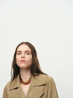 MANGO - Zestaw 2 naszyjników brązowy - Rozmiar uniwersalny - Kobieta