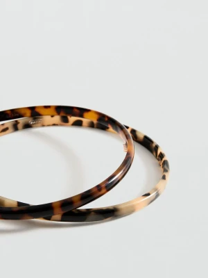 MANGO - Zestaw 2 sztywnych opasek brązowy - Rozmiar uniwersalny - Kobieta