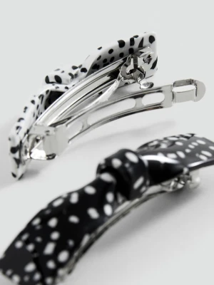 MANGO - Zestaw klamerek z kokardą czarny - Rozmiar uniwersalny - Kobieta