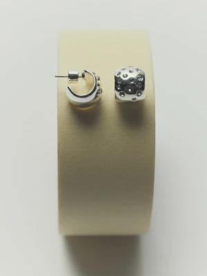 MANGO - Zestaw mieszanych kolczyków złoty - Rozmiar uniwersalny - Kobieta