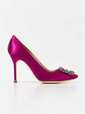 Manolo Blahnik Purpurowe szpilki Hangisi 10.5 cm rozmiar