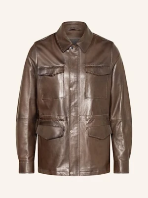 Manzoni 24 Kurtka Polowa Ze Skóry braun