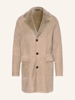 Manzoni 24 Płaszcz Skórzany beige