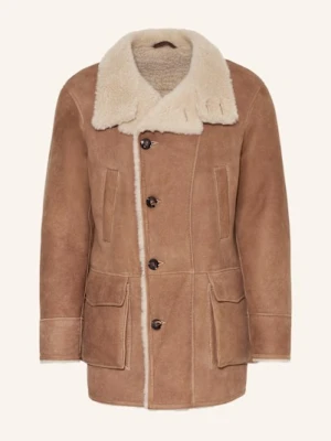 Manzoni 24 Płaszcz Skórzany braun