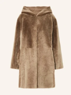 Manzoni 24 Płaszcz Skórzany Dwustronny braun