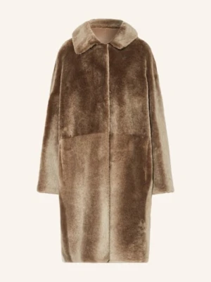 Manzoni 24 Płaszcz Skórzany Dwustronny braun