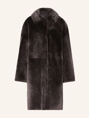 Manzoni 24 Płaszcz Skórzany Dwustronny grau