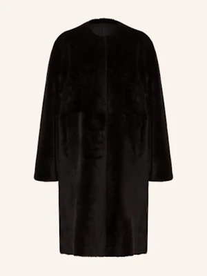 Manzoni 24 Płaszcz Skórzany Dwustronny schwarz