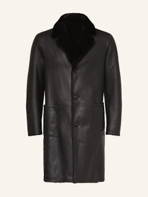 Manzoni 24 Płaszcz Skórzany Dwustronny schwarz