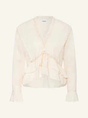 Marant Étoile Bluzka Damienne Z Lnem I Koronką weiss