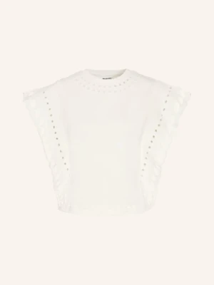 Marant Étoile Bluzka Odyle Z Koronką Z Dziurkami weiss