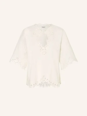 Marant Étoile Bluzka Shana Z Koronką I Rękawami 3/4 weiss