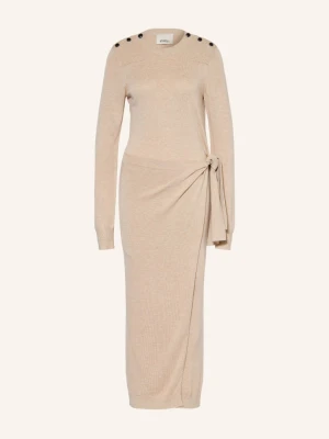 Marant Étoile Dzianinowa Sukienka Jozira W Stylu Kopertowym beige