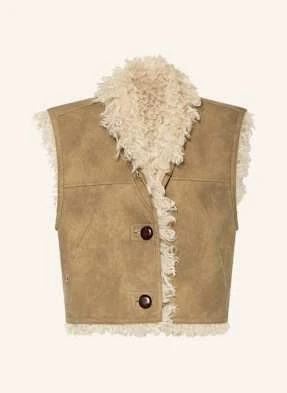 Marant Étoile Kamizelka Ze Sztucznego Futra Clara Dwustronna beige