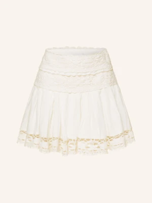 Marant Étoile Spódnica Violana Z Lnem I Dziurkowaną Koronką weiss