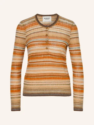 Marant Étoile Sweter Frederica Z Lnem I Błyszczącą Przędzą beige