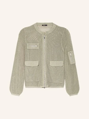 Marc Aurel Kardigan Z Błyszczącą Przędzą gruen