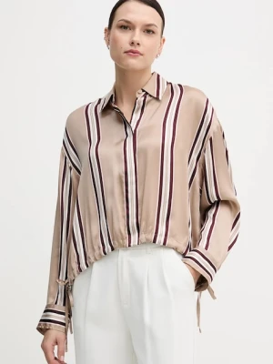 Marc Aurel koszula damska kolor beżowy relaxed z kołnierzykiem klasycznym 6203-1001-93488