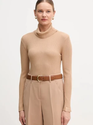 Marc Aurel longsleeve kolor beżowy z golfem 8895-8001-82020