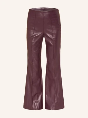 Marc Aurel Spodnie Bootcut W Stylu Skórzanym lila FIOLETOWY