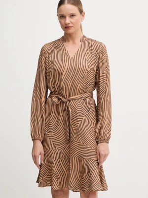 Marc Aurel sukienka wiskozowa kolor brązowy mini oversize 6577-1000-24812