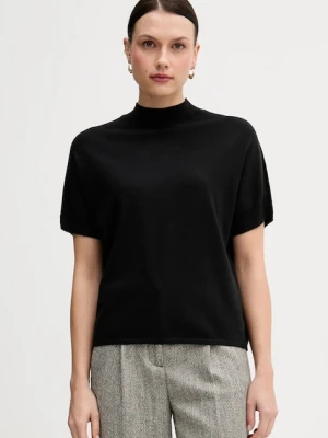 Marc Aurel sweter damski kolor czarny lekki z półgolfem 8067-8000-82107