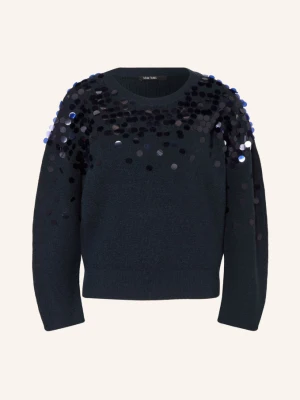 Marc Aurel Sweter Z Cekinami blau GRANATOWY