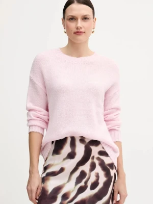 Marc Aurel sweter z dodatkiem wełny damski kolor różowy 8050-8001-82091