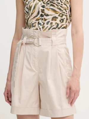 Marc Aurel szorty damskie kolor beżowy gładkie high waist 1862-2300-93419