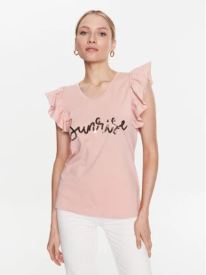 Marc Aurel T-Shirt 7455 7000 73605 Różowy Regular Fit