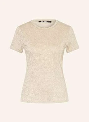 Marc Aurel T-Shirt Z Błyszczącą Przędzą beige