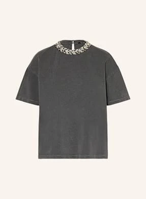 Marc Aurel T-Shirt Z Obszyciem Ozdobnymi Kamykami grau