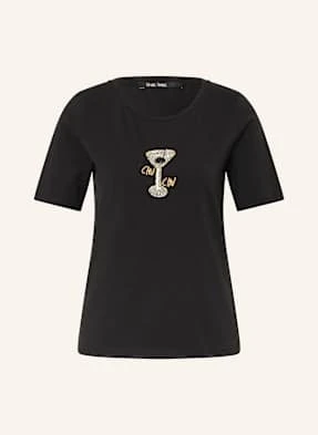 Marc Aurel T-Shirt Z Obszyciem Ozdobnymi Kamykami schwarz