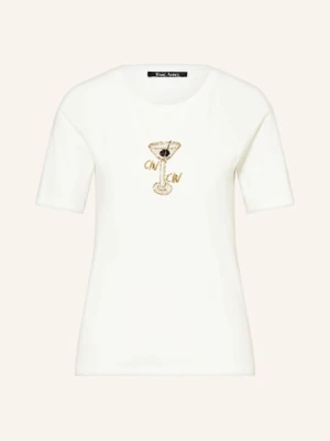Marc Aurel T-Shirt Z Obszyciem Ozdobnymi Kamykami weiss