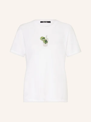 Marc Aurel T-Shirt Z Obszyciem Ozdobnymi Kamykami weiss