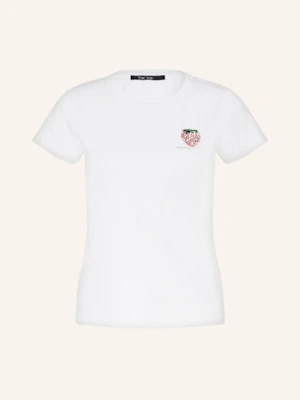 Marc Aurel T-Shirt Z Obszyciem Ozdobnymi Kamykami weiss