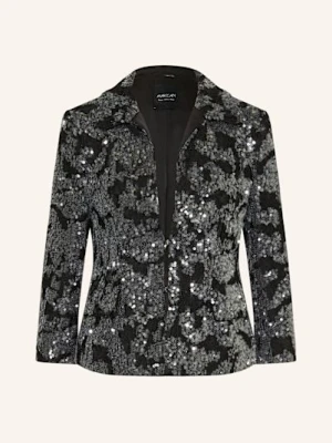 Marc Cain Blezer Koronkowy Z Cekinami I Rękawami 3/4 schwarz