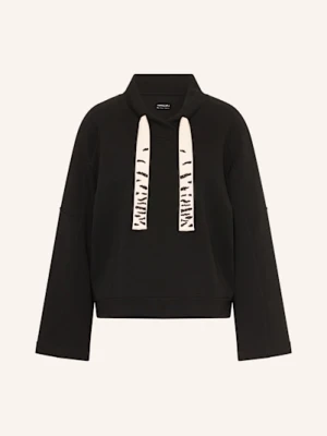 Marc Cain Bluza Nierozpinana Z Ozdobnymi Kamykami schwarz