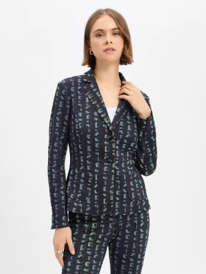 Marc Cain bluza typu blazer Kobiety Sztuczne włókno niebieski