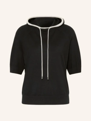 Marc Cain Bluza Z Kapturem Z Dzianiny schwarz