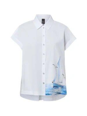 Marc Cain Bluzka damska z krótkim rękawem Kobiety Bawełna (100%) biały,